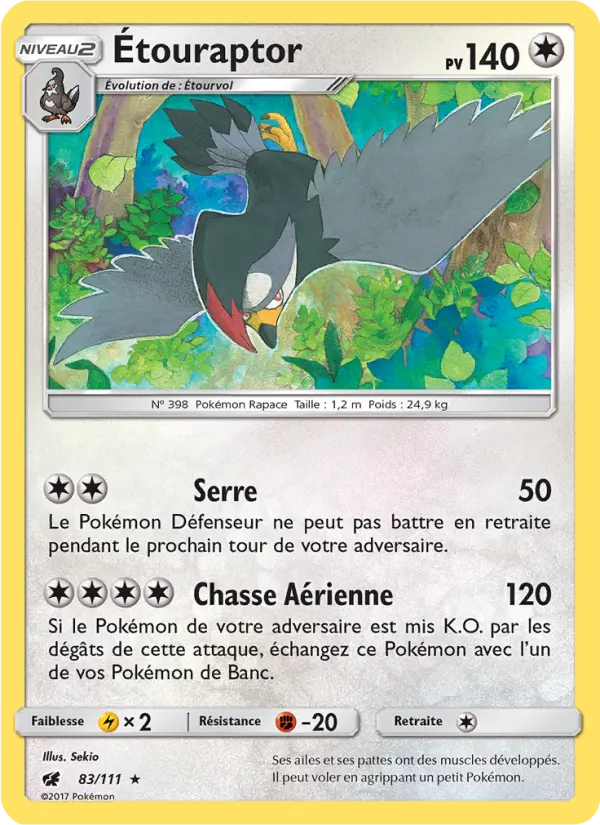 Étouraptor – carte Pokémon TCG Rare n°83