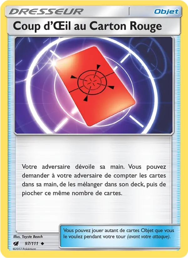 Coup d’Œil au Carton Rouge – carte Pokémon TCG Peu Commune n°97