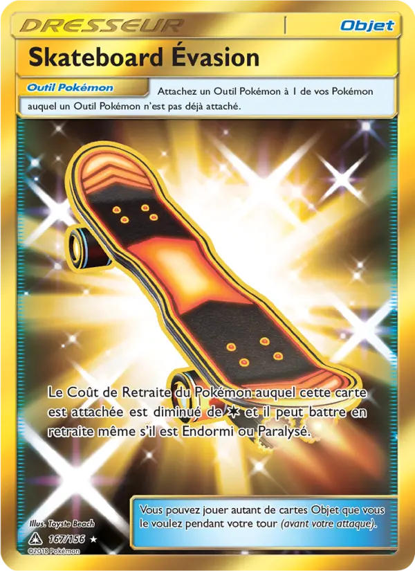 Skateboard Évasion – carte Pokémon TCG Magnifique rare n°167