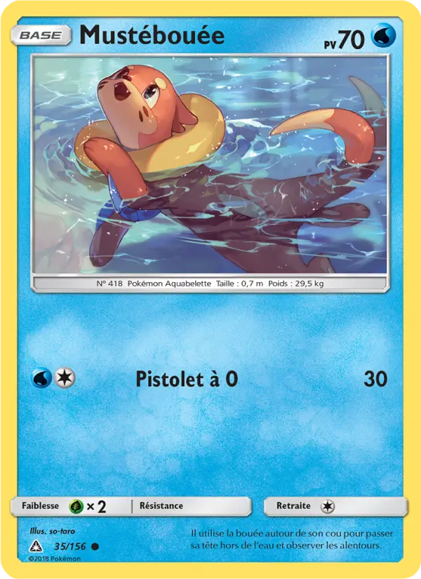 Mustébouée – carte Pokémon TCG Commune n°35