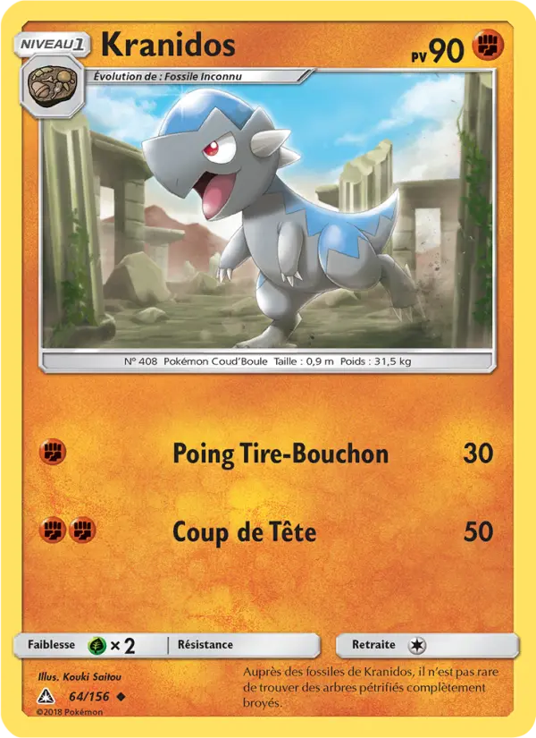 Kranidos – carte Pokémon TCG Peu Commune n°64