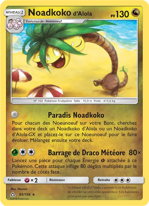 Noadkoko d’Alola – carte Pokémon TCG Rare n°95