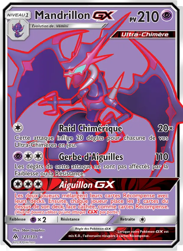 Mandrillon GX – carte Pokémon TCG Ultra Rare n°121