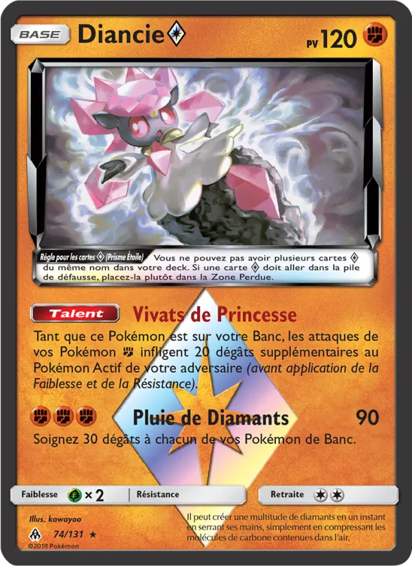 Diancie ◇ – carte Pokémon TCG Rare n°74