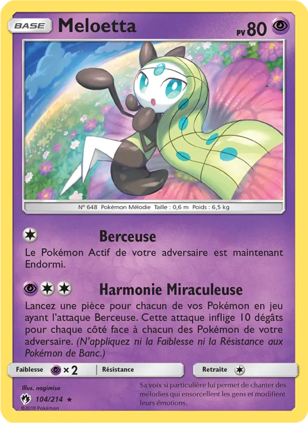 Meloetta – carte Pokémon TCG Rare n°104