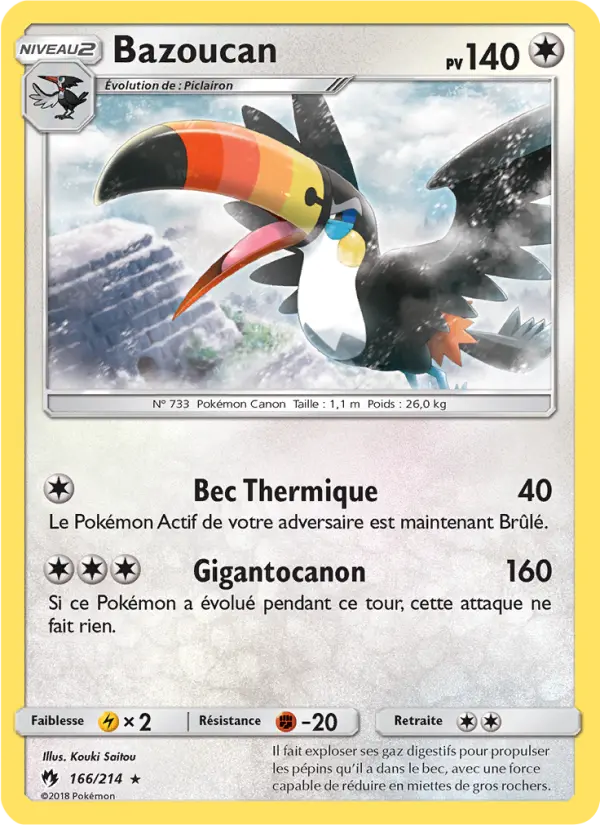 Bazoucan – carte Pokémon TCG Rare n°166