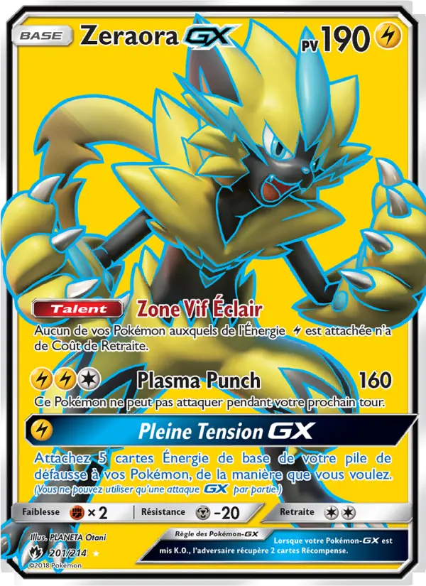 Zeraora GX – carte Pokémon TCG Ultra Rare n°201