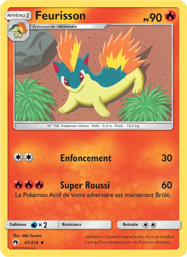 Feurisson – carte Pokémon TCG Peu Commune n°41