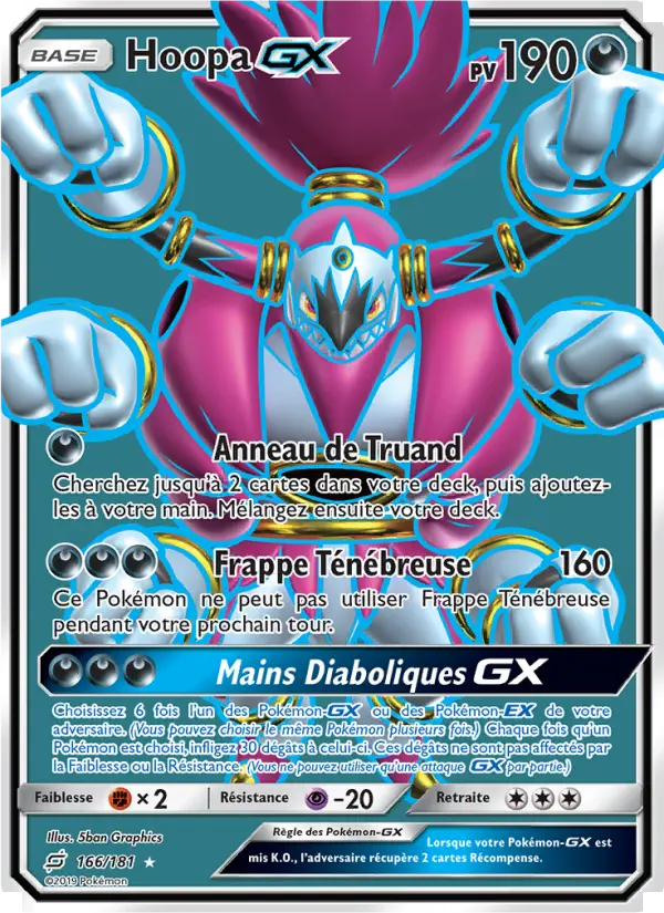 Hoopa GX – carte Pokémon TCG Ultra Rare n°166