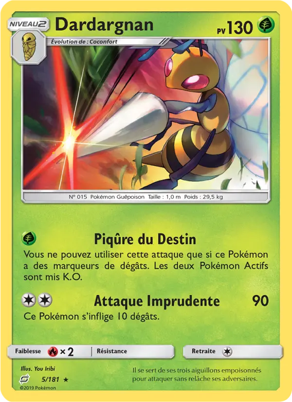 Dardargnan – carte Pokémon TCG Rare n°5