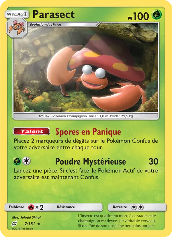 Parasect – carte Pokémon TCG Rare n°7