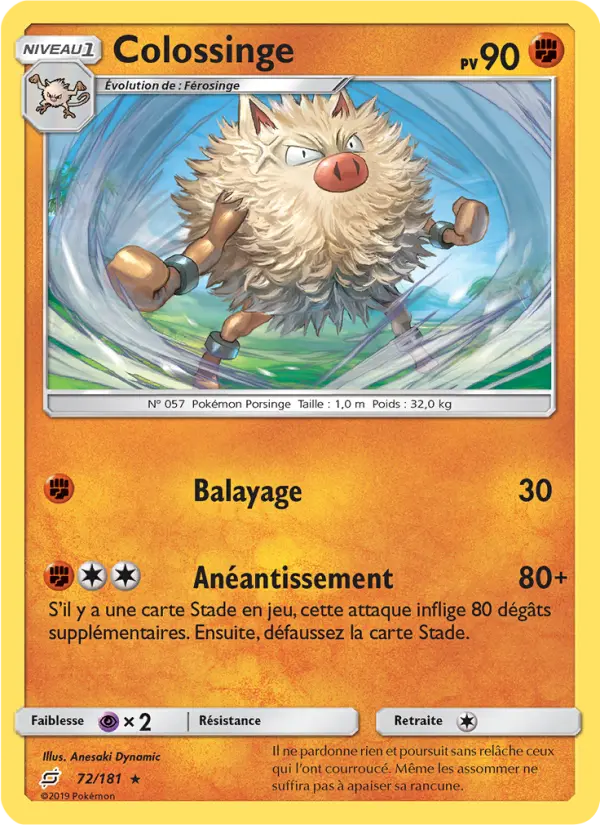 Colossinge – carte Pokémon TCG Rare n°72