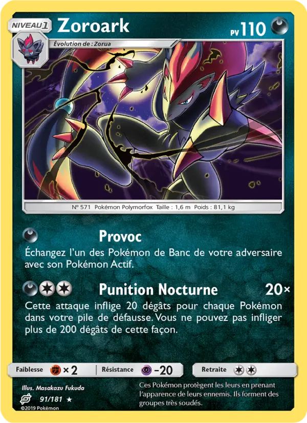 Zoroark – carte Pokémon TCG Rare n°91