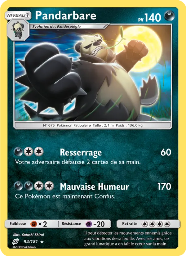 Pandarbare – carte Pokémon TCG Rare n°94