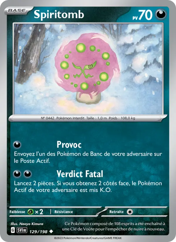 Spiritomb – carte Pokémon TCG Peu Commune n°129