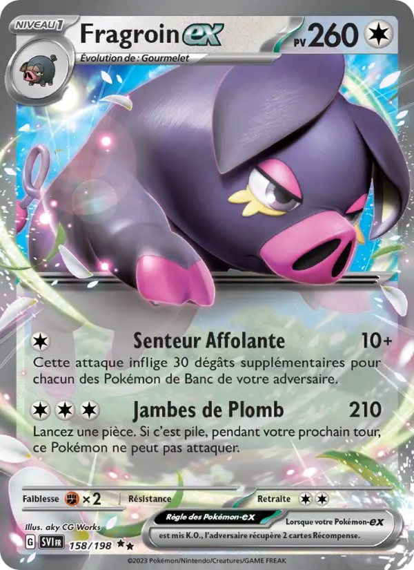 Fragroin-ex – carte Pokémon TCG Double rare n°158