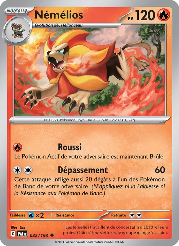 Némélios – carte Pokémon TCG Peu Commune n°032