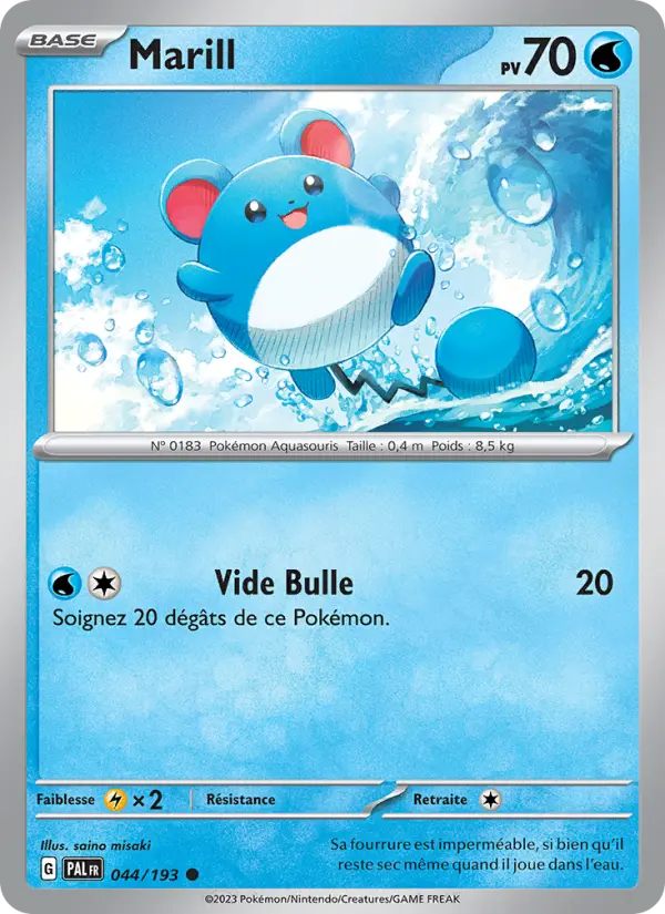 Marill – carte Pokémon TCG Commune n°044