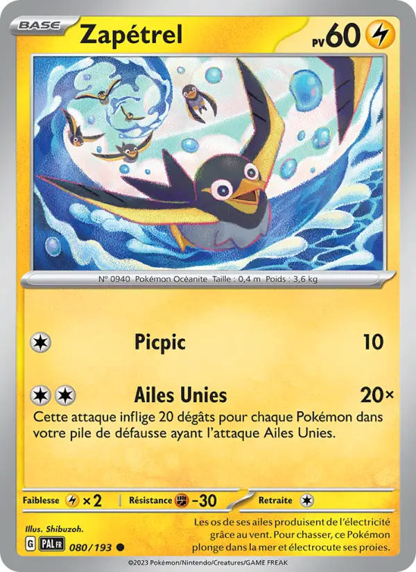 Zapétrel – carte Pokémon TCG Commune n°080