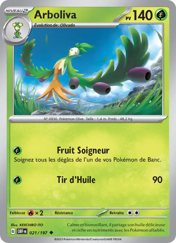 Arboliva – carte Pokémon TCG Peu Commune n°021