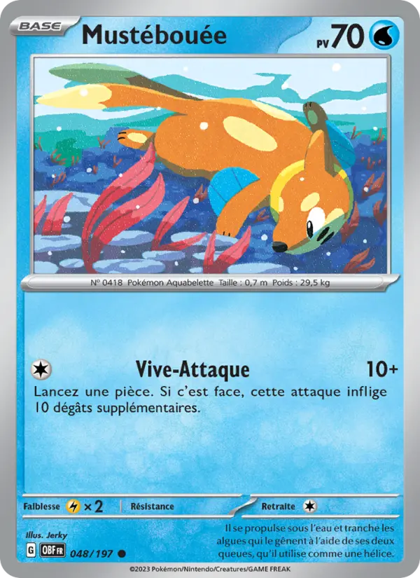 Mustébouée – carte Pokémon TCG Commune n°048