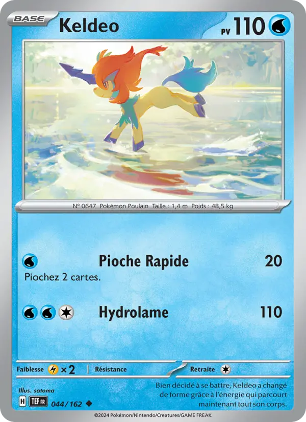 Keldeo – carte Pokémon TCG Peu Commune n°044