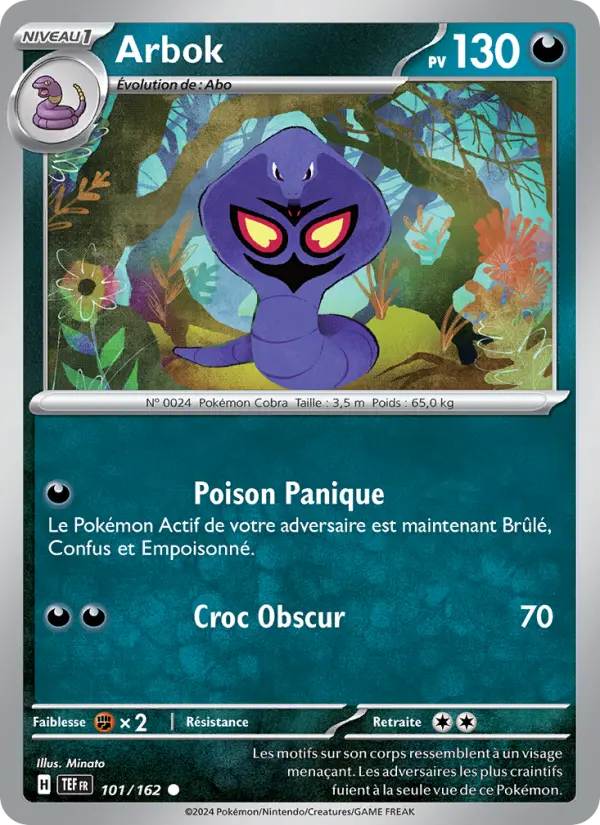 Arbok – carte Pokémon TCG Commune n°101