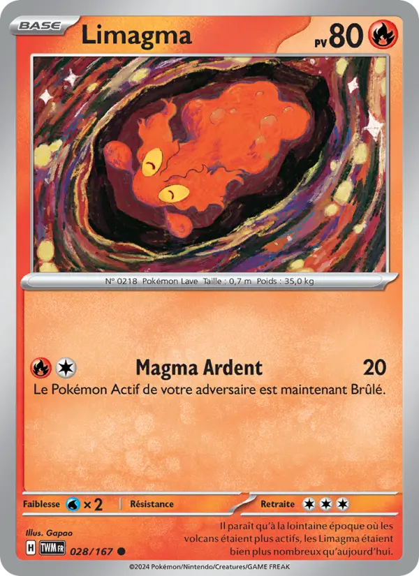Limagma – carte Pokémon TCG Commune n°028