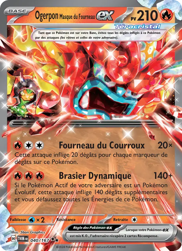 Ogerpon Masque du Fourneau-ex – carte Pokémon TCG Double rare n°040
