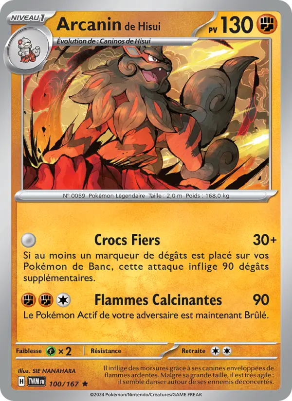 Arcanin de Hisui – carte Pokémon TCG Rare n°100