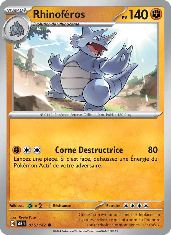 Rhinoféros – carte Pokémon TCG Commune n°075