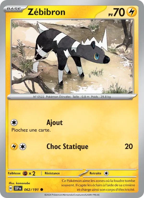 Zébibron – carte Pokémon TCG Commune n°062
