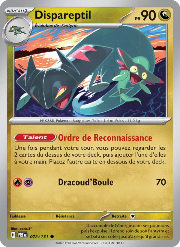 Dispareptil – carte Pokémon TCG Commune n°072