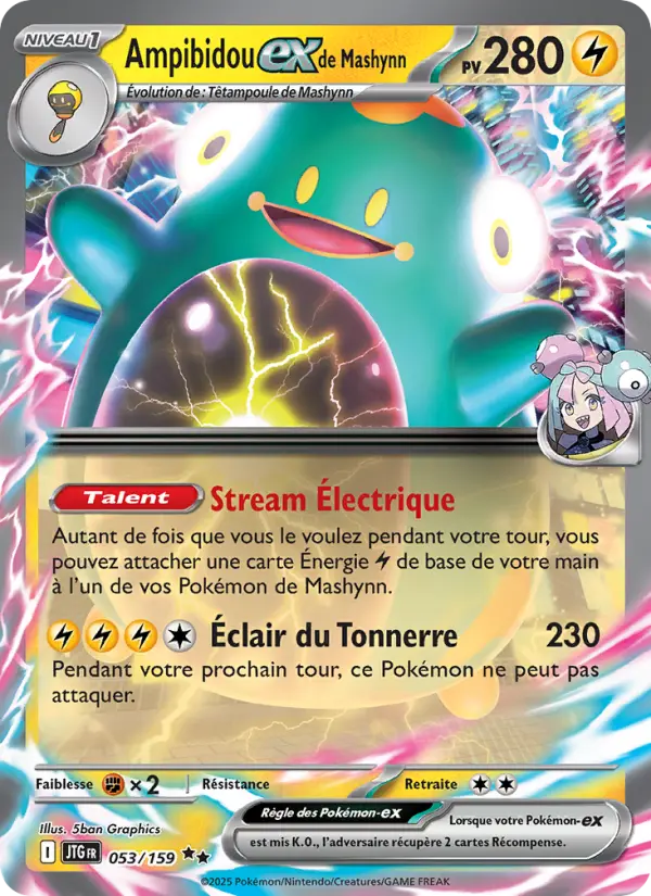 Ampibidou-ex de Mashynn – carte Pokémon TCG Double rare n°053
