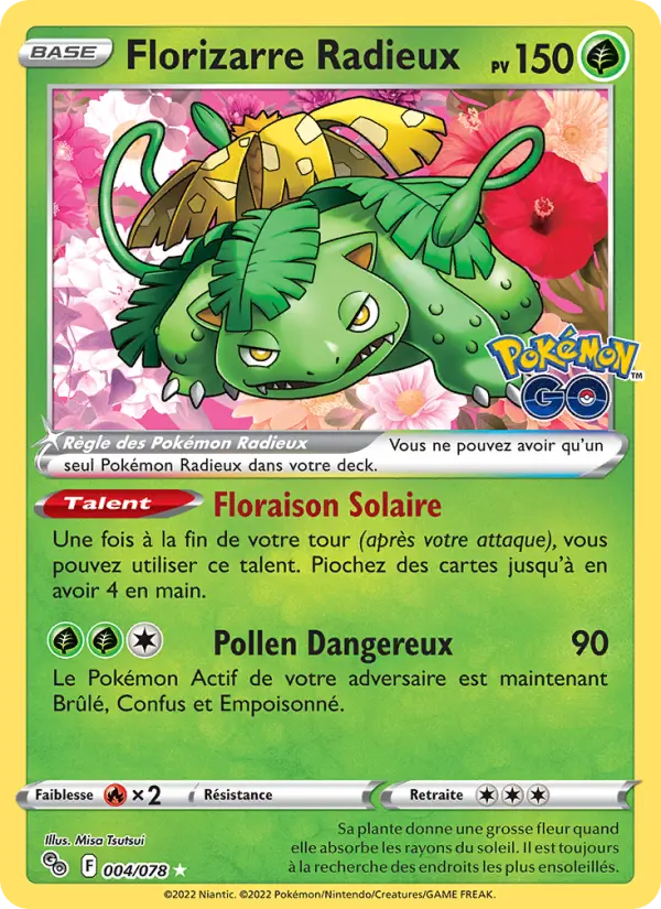 Florizarre Radieux – carte Pokémon TCG Radieux Rare n°004