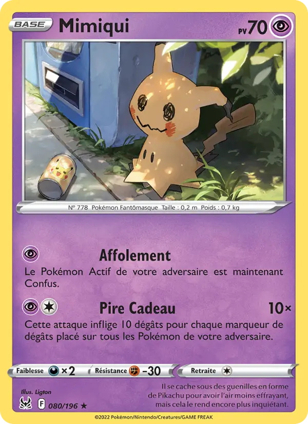 Mimiqui – carte Pokémon TCG Rare n°080