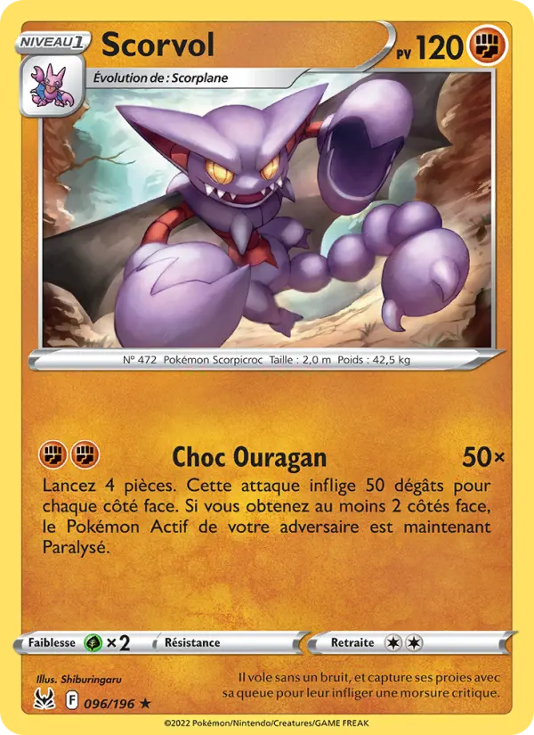Scorvol – carte Pokémon TCG Rare n°096
