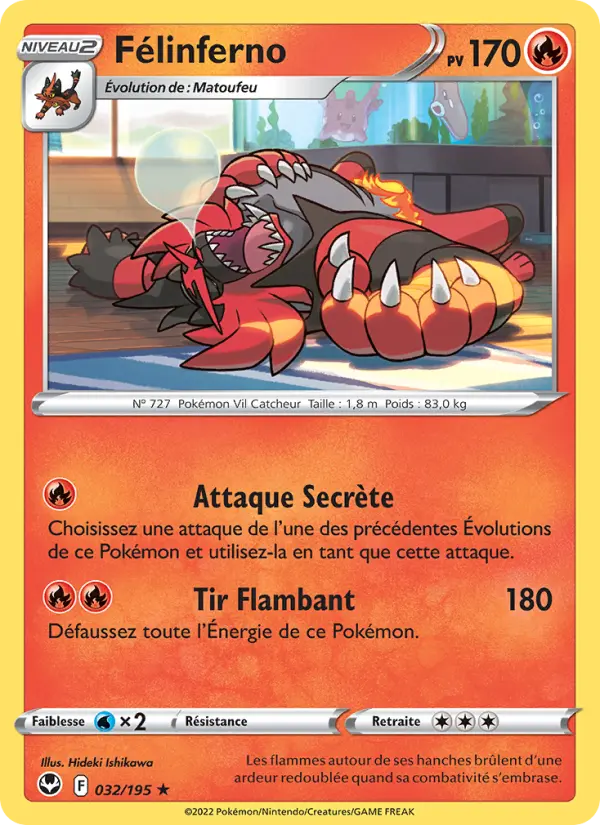 Félinferno – carte Pokémon TCG Rare n°032