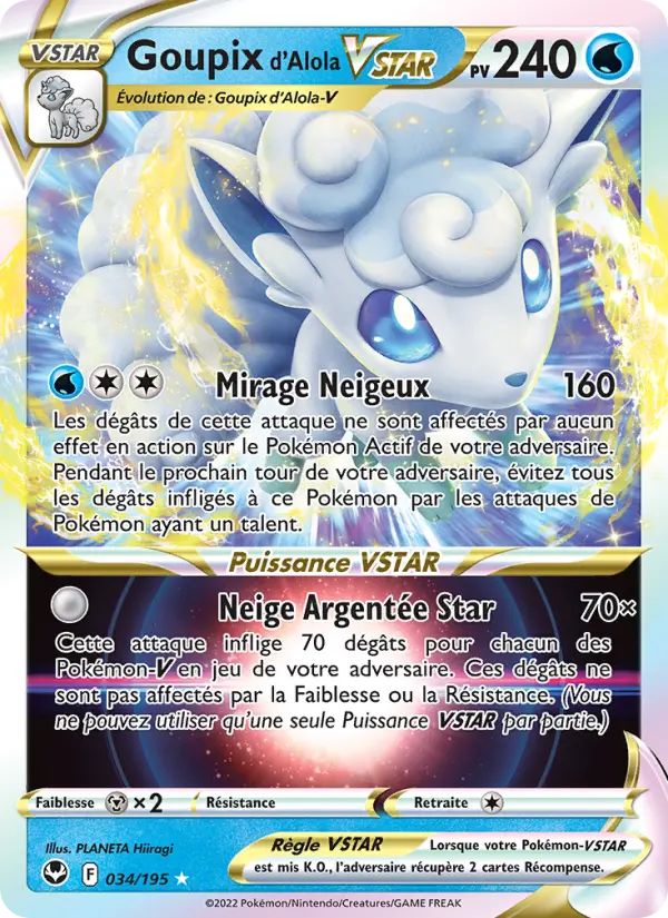 Goupix d'Alola VSTAR – carte Pokémon TCG Holo Rare VSTAR n°034