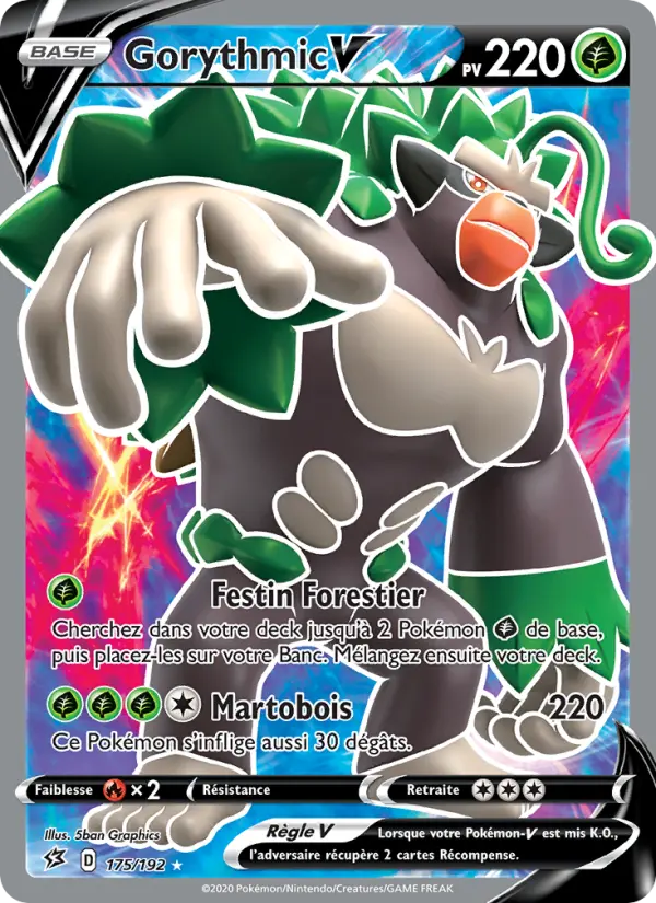 Gorythmic V – carte Pokémon TCG Ultra Rare n°175