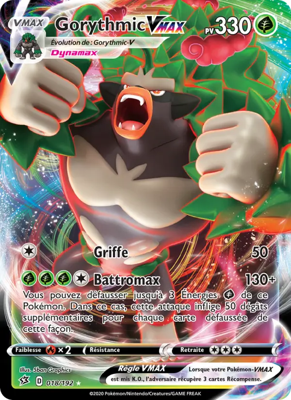Gorythmic VMAX – carte Pokémon TCG Holo Rare VMAX n°18