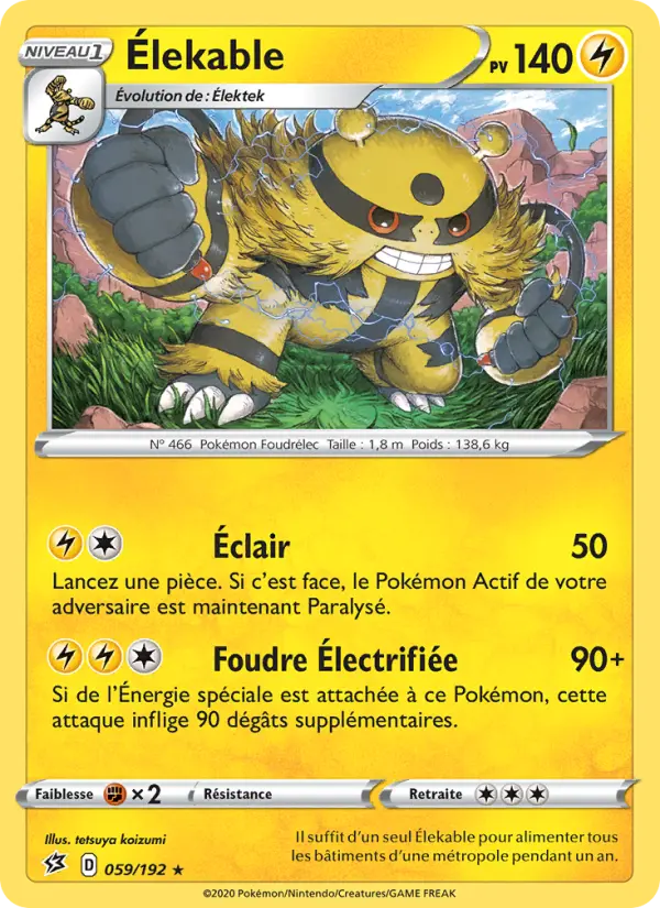 Élekable – carte Pokémon TCG Rare n°59