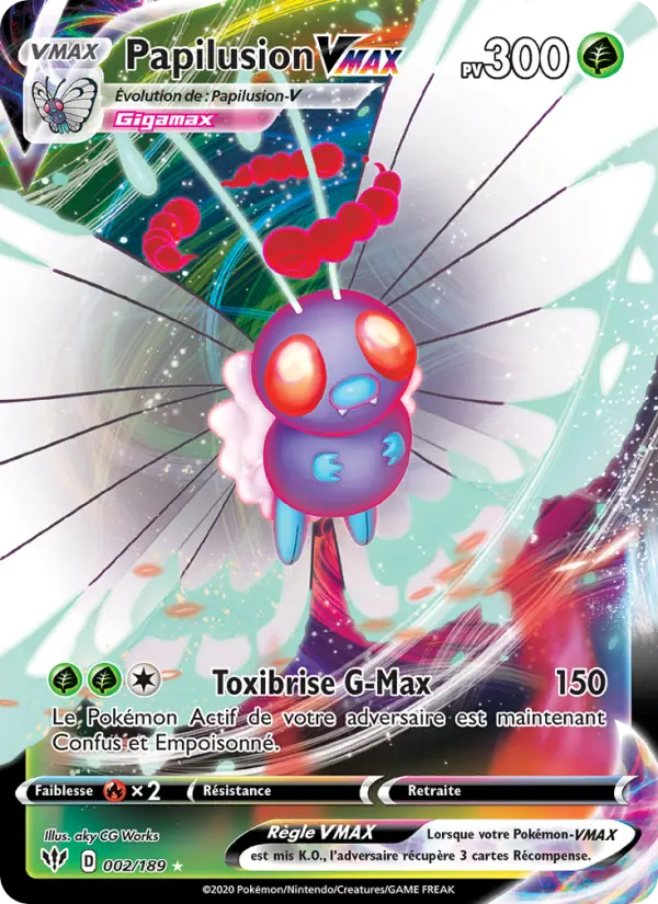 Papilusion VMAX – carte Pokémon TCG Holo Rare VMAX n°2