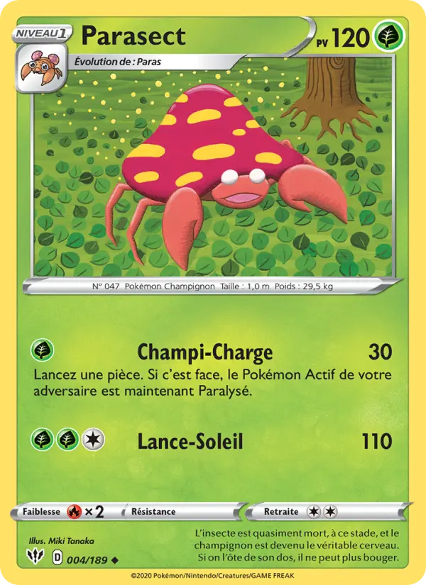 Parasect – carte Pokémon TCG Peu Commune n°4