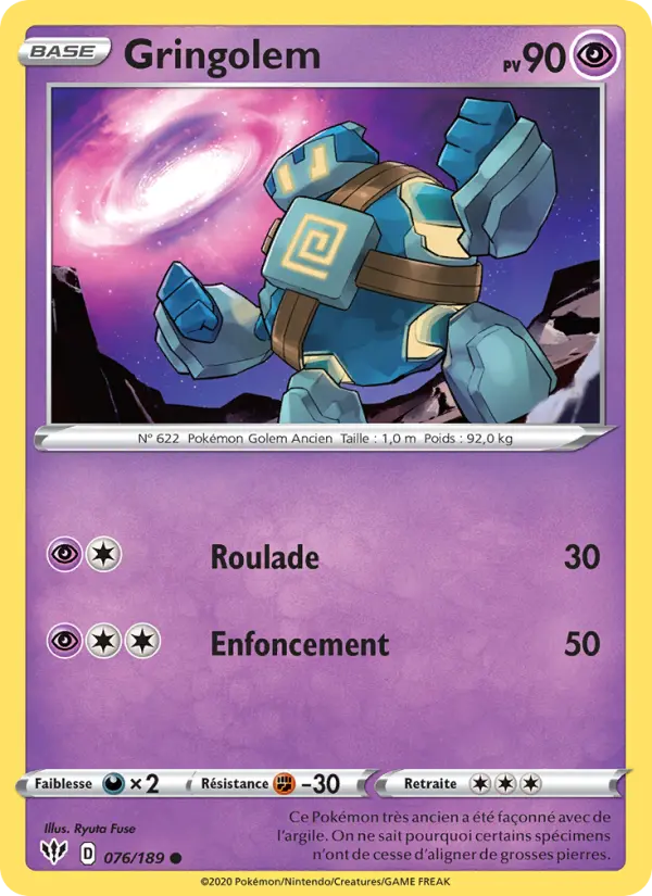 Gringolem – carte Pokémon TCG Commune n°76