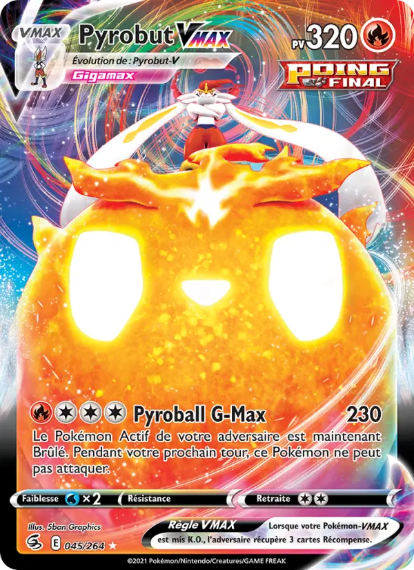 Pyrobut VMAX – carte Pokémon TCG Holo Rare VMAX n°45