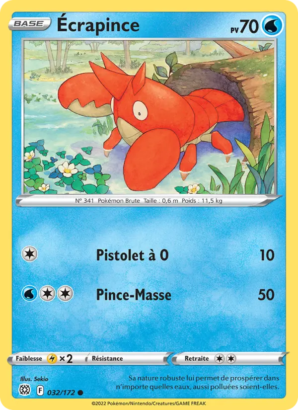 Écrapince – carte Pokémon TCG Commune n°032