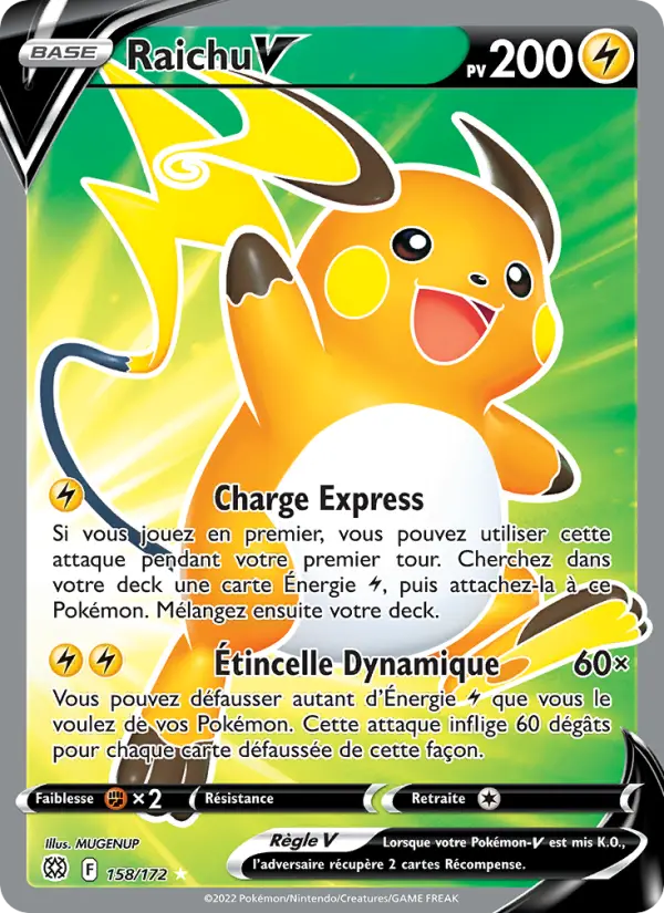 Raichu V – carte Pokémon TCG Ultra Rare n°158