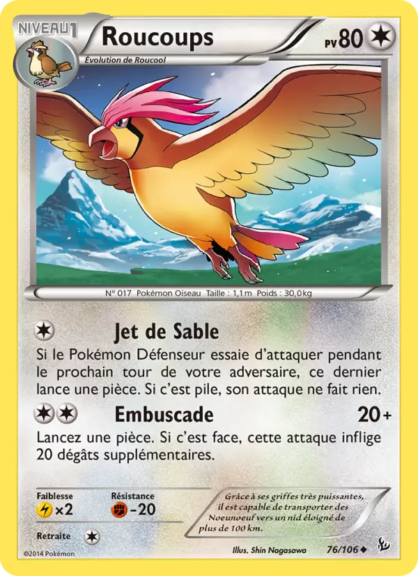 Roucoups – carte Pokémon TCG Peu Commune n°76