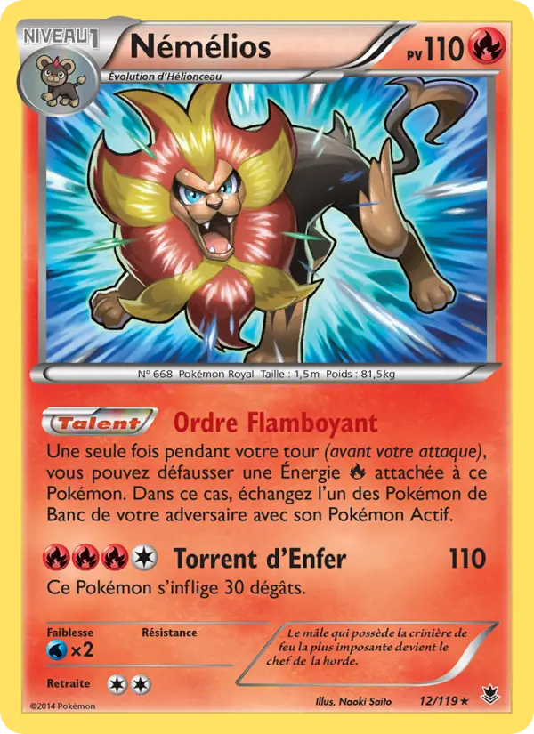 Némélios – carte Pokémon TCG Rare n°12